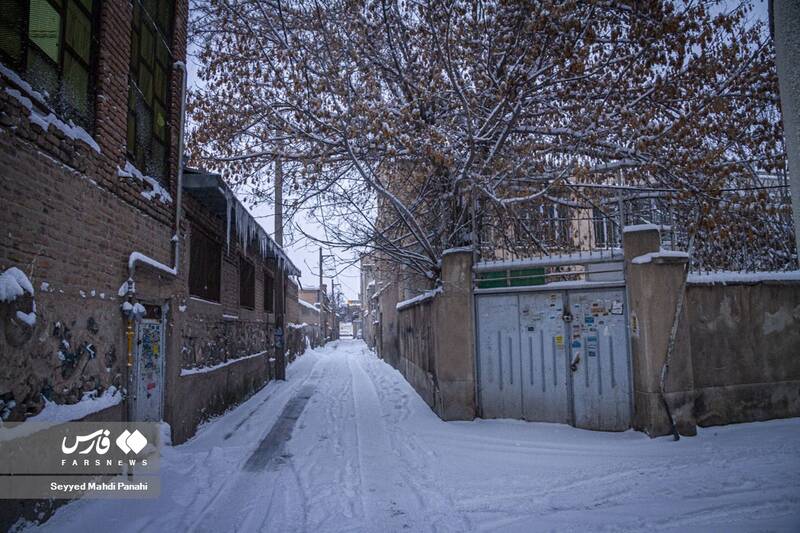 برف زمستانه اردبیل / کوچه عارف