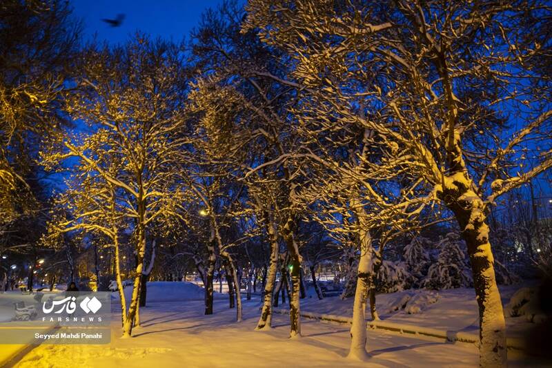 برف زمستانه اردبیل / پارک ساحلی