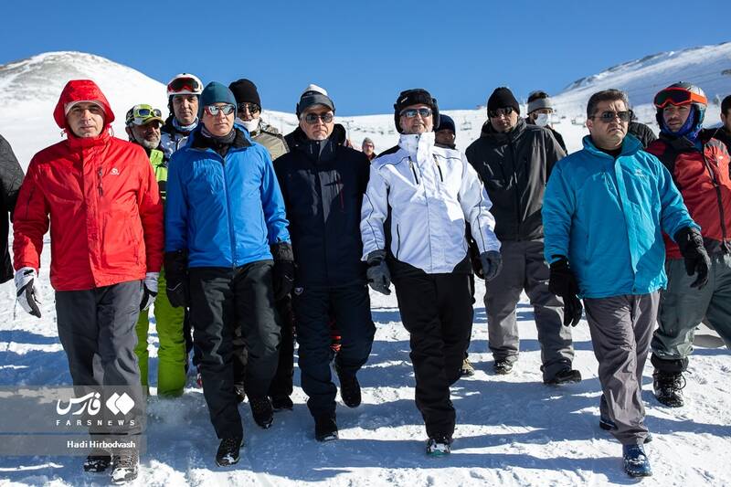 حضور حمید سجادی وزیر ورزش و جوانان در مرحله دوم مسابقات اسکی آلپاین آنتخابی المپیک 2022