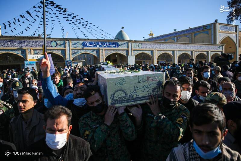 مراسم تشییع پیکر پاک پنج شهید گمنام تازه تفحص شده دفاع مقدس در شیراز