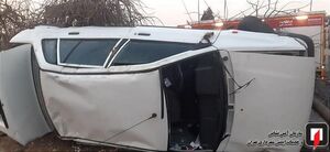 عکس/ واژگونی خودرو پراید در بزرگراه فتح
