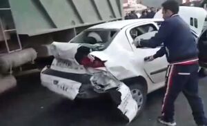 فیلم/ تصادف زنجیره‌ای در جاده شیرگاه مازندران