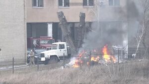 آتش سوزی مشکوک مقابل ساختمان وزارت دفاع اوکراین