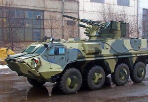 فیلم/ لحظه انهدام خودرو btr-4m ارتش اوکراین