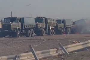 فیلم/ ستون نابود شده ارتش اوکراین در خرسون