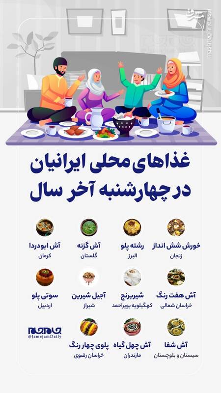 غذاهای محلی ایرانیان در چهارشنبه آخر سال