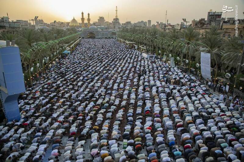 عکس/ نماز عید فطر در بین‌الحرمین