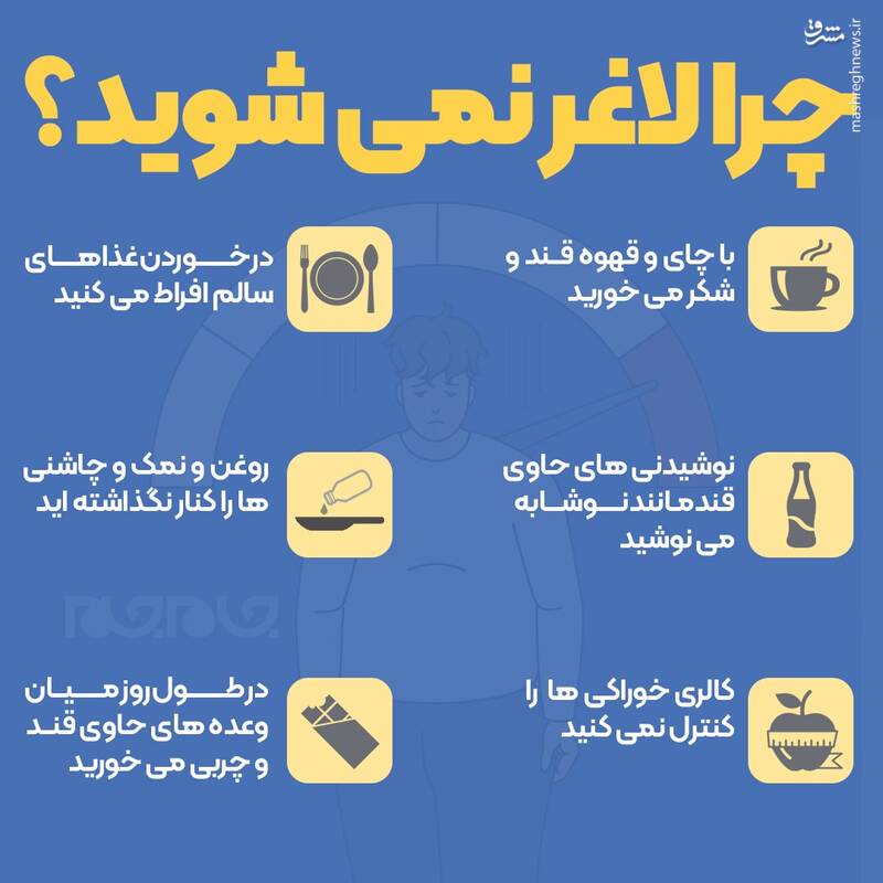 چرا لاغر نمیشوید؟