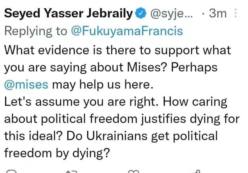 فوکویاما و تناقض جان دادن برای لیبرالیسم