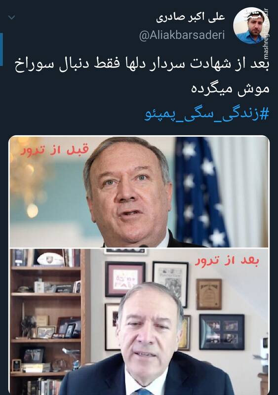 #زندگی_سگی_پمپئو سوژه توییتریها شد