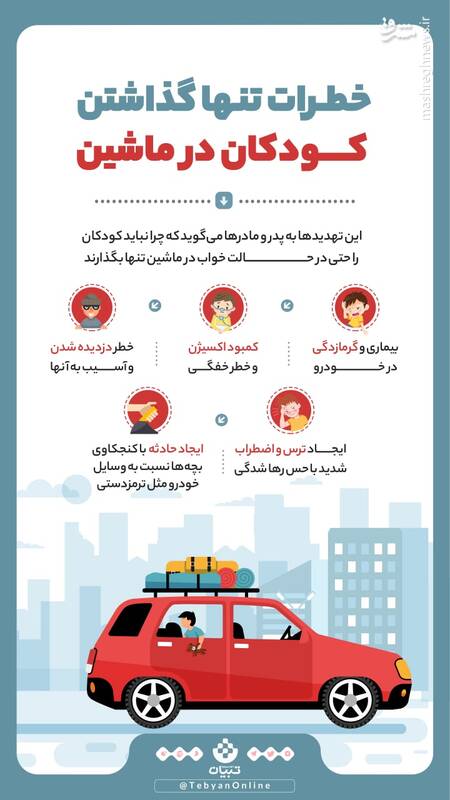 خطرات تنها گذاشتن بچهها در خودرو