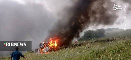 سقوط مرگبار تانکر سوخت در گردنه حیران+عکس