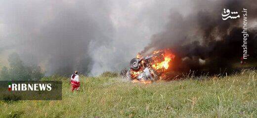 سقوط مرگبار تانکر سوخت در گردنه حیران+عکس