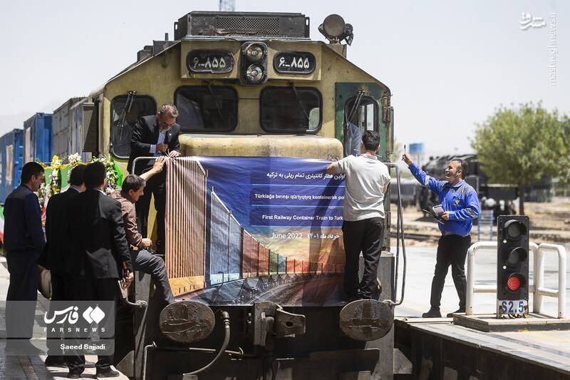 عکس/ افتتاح خط ریلی قزاقستان به ترکیه از ایران