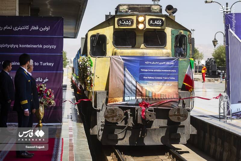 عکس/ افتتاح خط ریلی قزاقستان به ترکیه از ایران