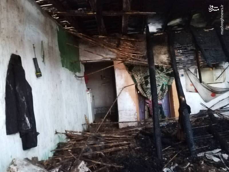 عکس/ حریق ۷ خانه روستایی در گلستان