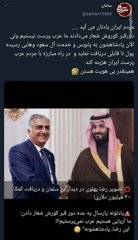 عربپرست نیستند ولی به پابوسی و خدمت آلسعود میرسند+عکس