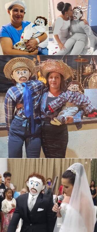 دختری که با عروسک پارچهای خود ازدواج کرد!+عکس