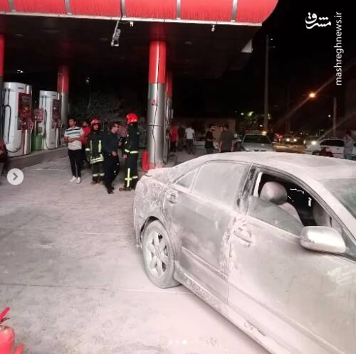 آتش سوزی در جایگاه سوخت شیراز +عکس و فیلم