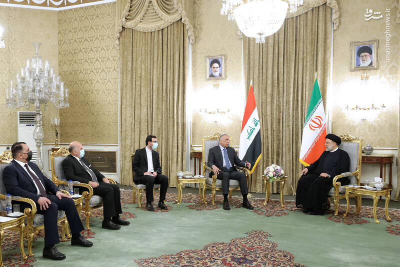 عکس/ گفتگوی دوجانبه رئیسی و الکاظمی