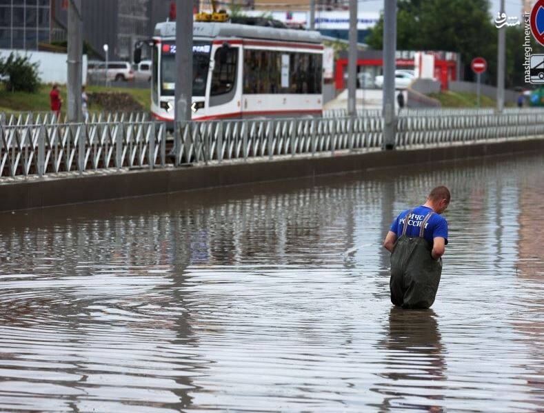 عکس/ سیلاب در خیابانهای کراسنودار روسیه