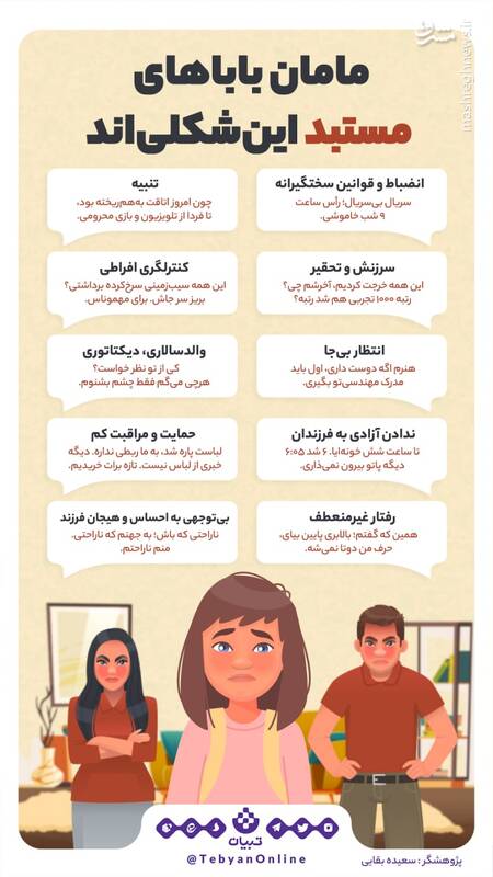 مامان باباهای مستبد این شکلیاند