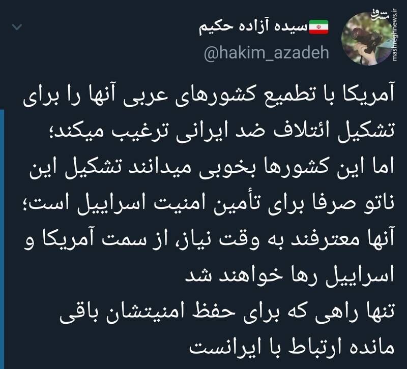 تنها راه کشورهای عربی برای حفظ امنیت چیست؟