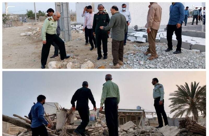 همدلی مردم با نیروهای امدادی در حادثه زلزله هرمزگان+عکس