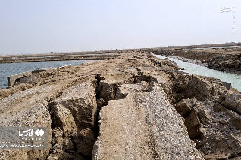 عکس/ تخریب مزرعه پرورش میگو در سایه خوش