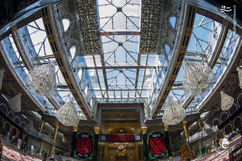 عکس/ کتیبههای شهادت باقرالعلوم(ع) در حرم حضرت عباس(ع)