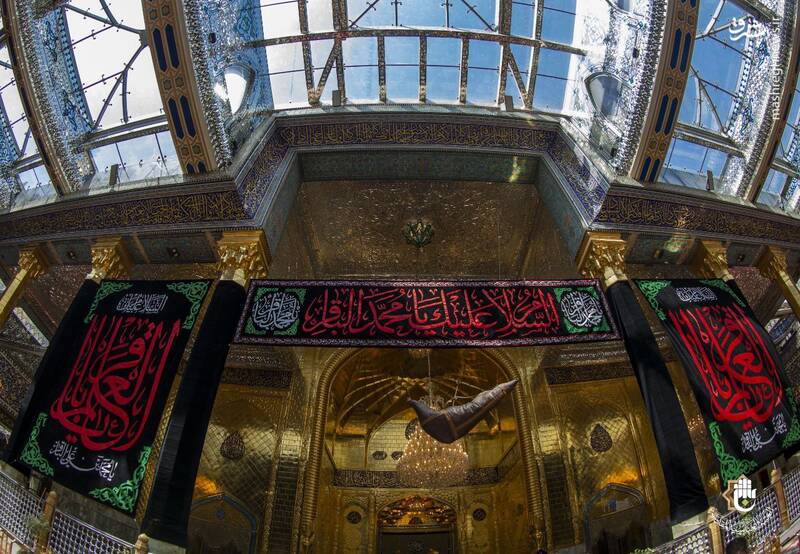 عکس/ کتیبههای شهادت باقرالعلوم(ع) در حرم حضرت عباس(ع)