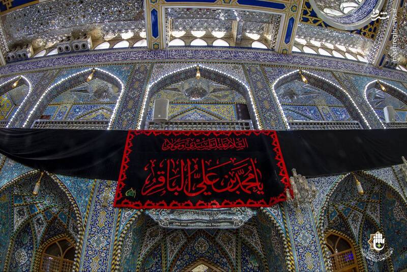 عکس/ کتیبههای شهادت باقرالعلوم(ع) در حرم حضرت عباس(ع)