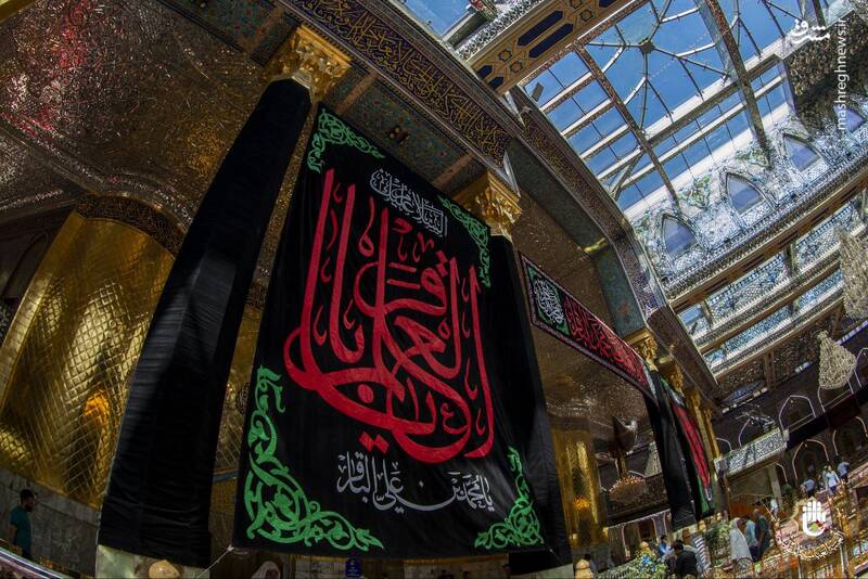 عکس/ کتیبههای شهادت باقرالعلوم(ع) در حرم حضرت عباس(ع)