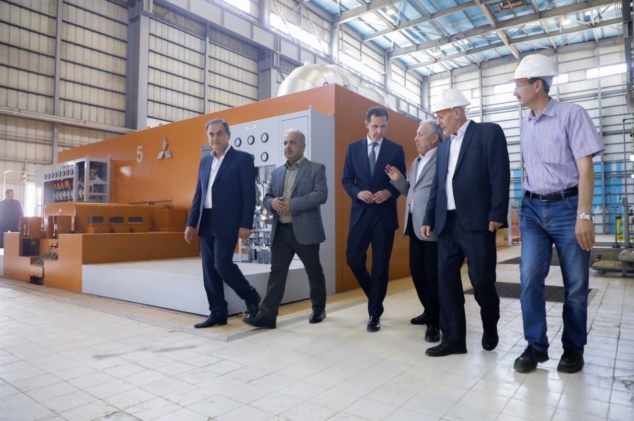 بازدید بشار اسد رئیس جمهور سوریه از نیروگاه حرارتی حلب