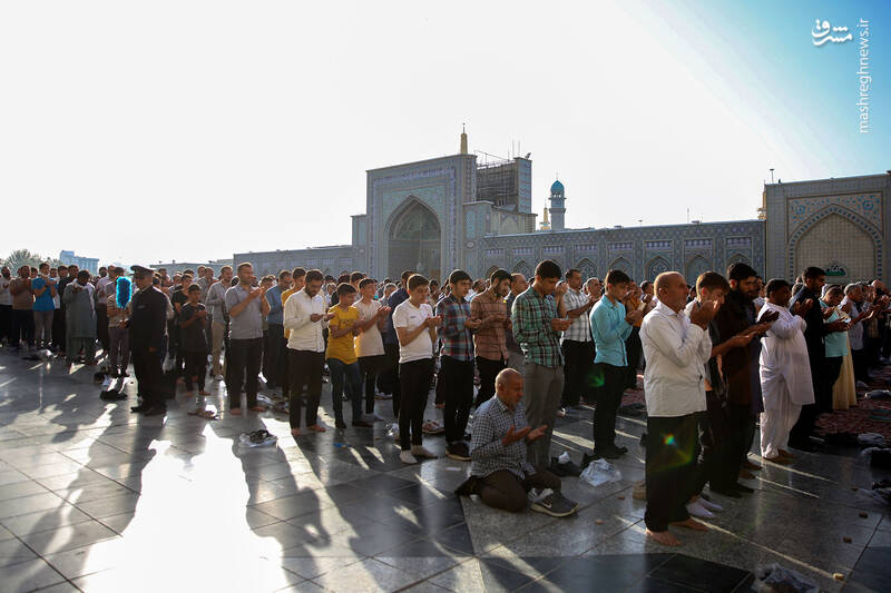 عکس/ اقامه نماز عید قربان در حرم رضوی