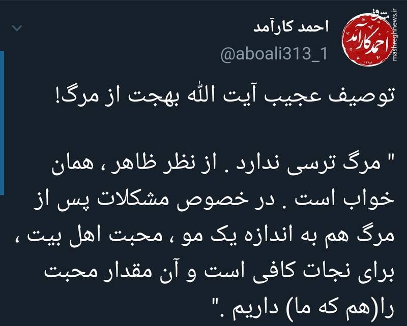 توصیف عجیب آیت الله بهجت از مرگ