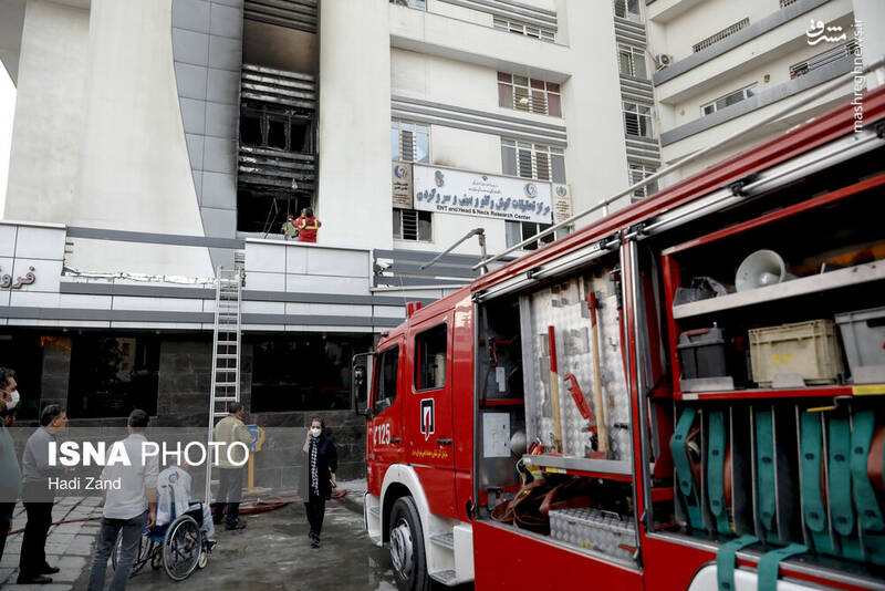 عکس/ آتشسوزی در بیمارستان رسول اکرم(ص)