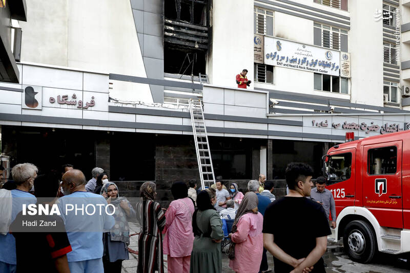 عکس/ آتشسوزی در بیمارستان رسول اکرم(ص)