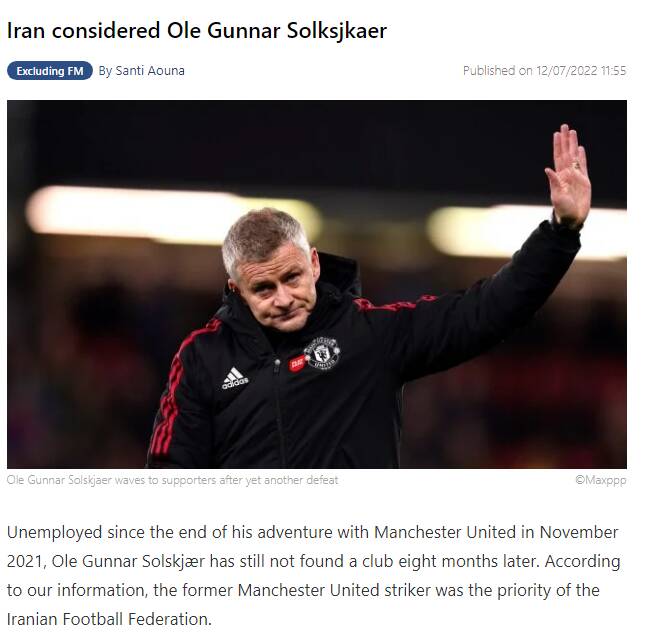 سولسشر به پیشنهاد فدراسیون ایران «نه» گفت! 2