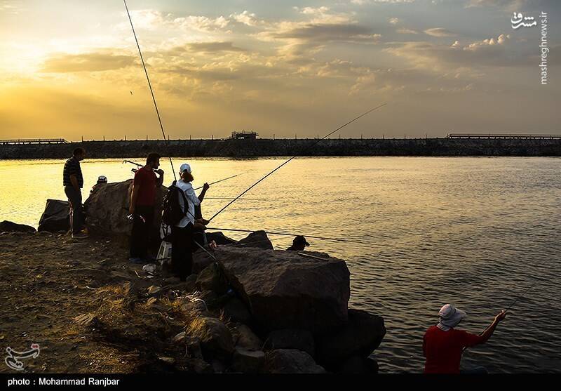 عکس/ ماهیگیری در پارک ساحلی بندر انزلی