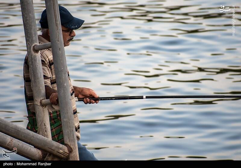 عکس/ ماهیگیری در پارک ساحلی بندر انزلی