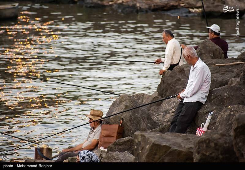 عکس/ ماهیگیری در پارک ساحلی بندر انزلی