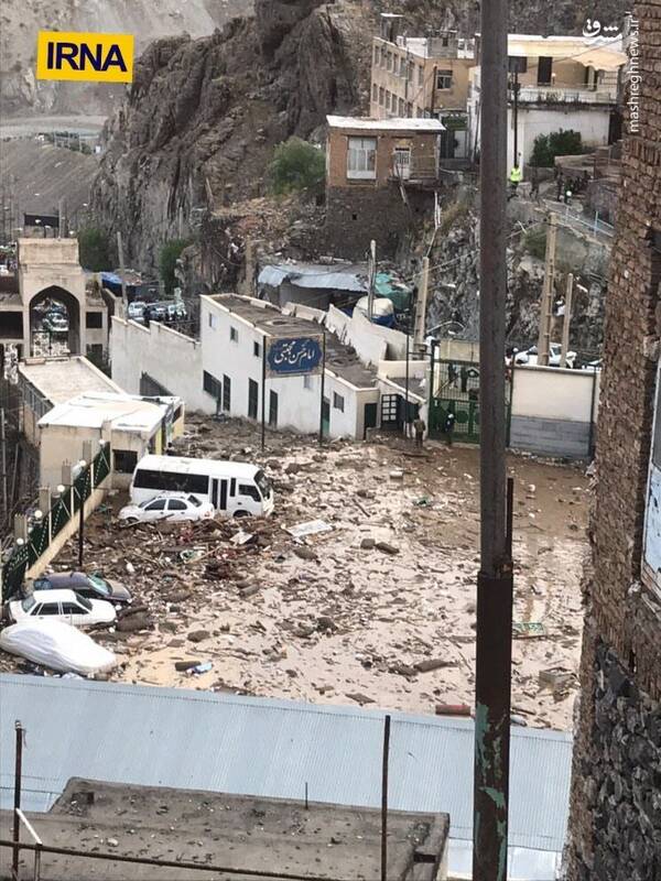 سیل در منطقه امامزاده داوود تهران با ۸ مصدوم و ۲ فوتی +عکس