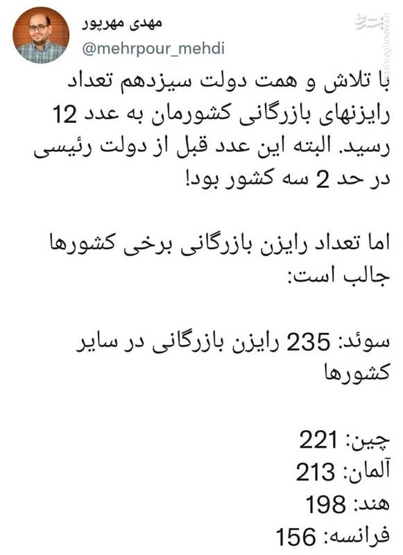 رایزنهای بازرگانی ایران از ۲ به ۱۲ رسید