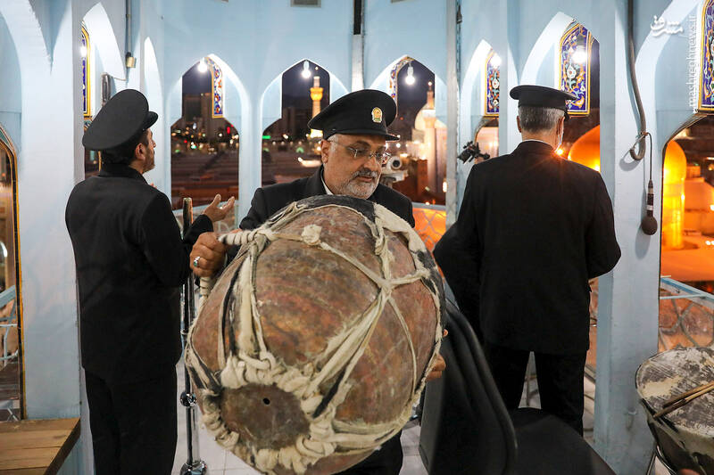 عکس/ آخرین نقاره نوازی حرم رضوی در آستانه محرم