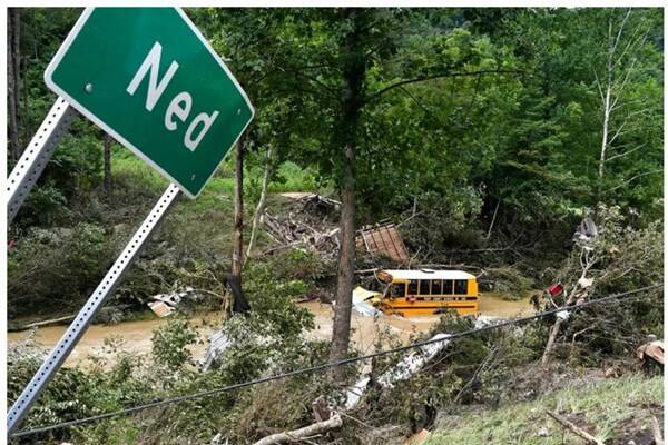 تلفات سیل کنتاکی آمریکا به ۲۵ نفر رسید+عکس