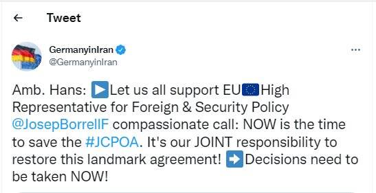 موضعگیری برجامی سفیر آلمان در تهران پس از انتشار یادداشت «بورل»