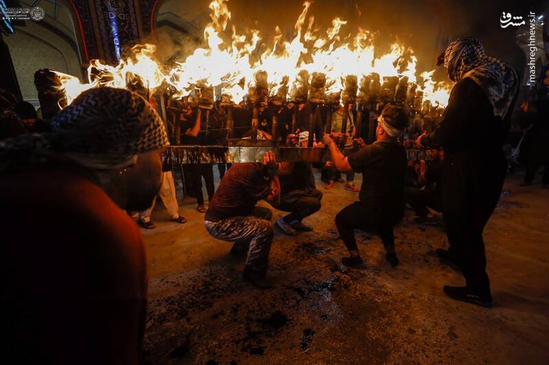 عکس/ آیین سنتی مشعل گردانی در نجف اشرف