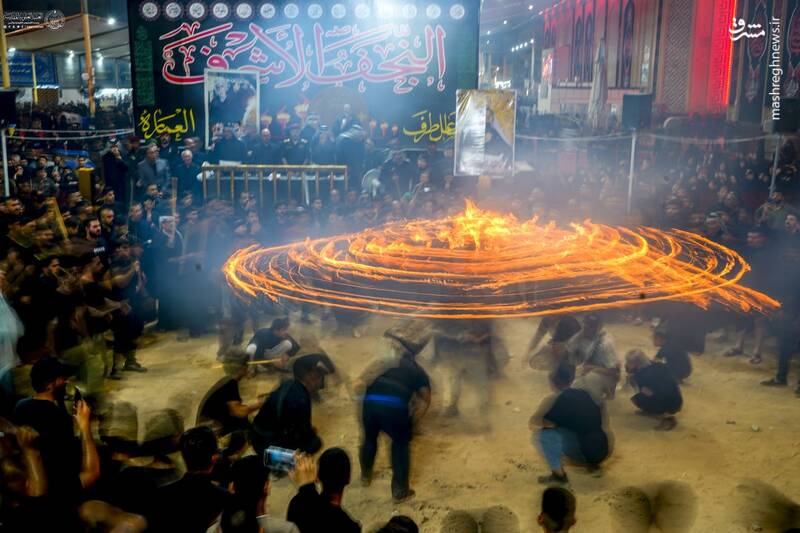 عکس/ آیین سنتی مشعل گردانی در نجف اشرف