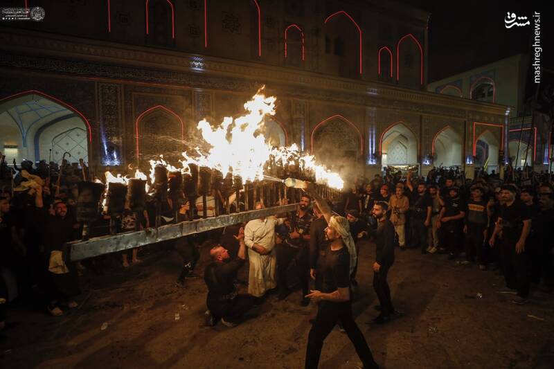 عکس/ آیین سنتی مشعل گردانی در نجف اشرف